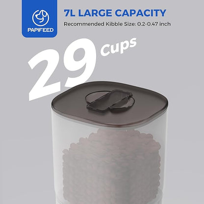 PAPIFEED Automatic Cat Feeder 2 Cats, 2.4G WiFi Cat Food Dispenser with App Control, 7L Slow Feed Timed Cat Feeders for Dry Food, 10 Meals/Day, 12 Portions/Meal, Dual Power Supply, White