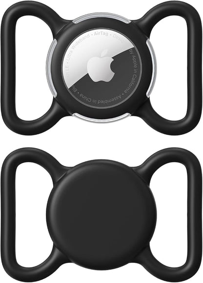 Waterproof AirTag Holder for Dog Collar, Soft Slide-On Dog AirTag Holder | Full-Body Protection, No-Dangle Fit, Ultra-Durable, Lightweight, Tool-Free Installation, Clear Cover, Fits Dog & Cat Collars