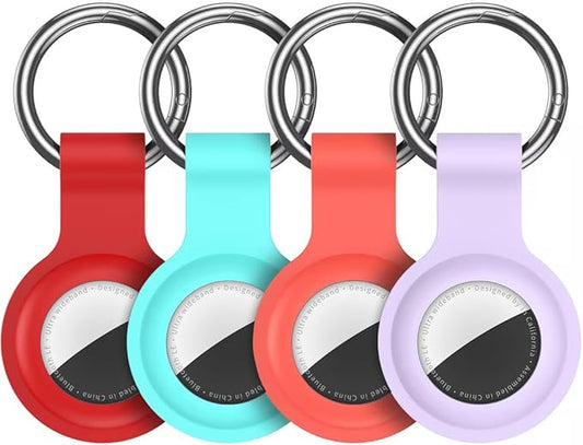 Compatible with AirTag Holder Case Keychain 4 Pack,for AirTag 2nd & 1st Generation Key Chain Ring Case Cover for Air Tag Holder GPS Tracker Air Tag 2nd gen Finders Air Tagholder for Kids,Bags,Luggages