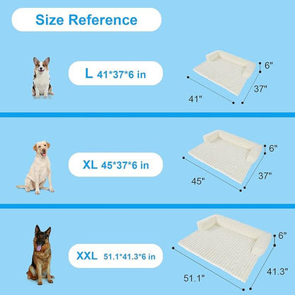 Wn's Day Luxurious Dog Couch Bed, Washable Calming Dog Couch Cover, Removable Couch Protector for Dogs, Waterproof Sofa Bed, Pet Bed Mats for Couch, Pet Couch Covers for Sofa(White, XXL)