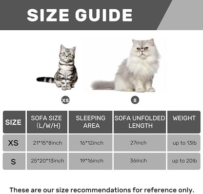 Hollypet Cat Bed Fluffy Plush Mutifuctional Double-Layer Soft Pet Couch Orthopedic Sofa Nest Beds for Small Cats and Dogs, Gray (25x20x13 inch)