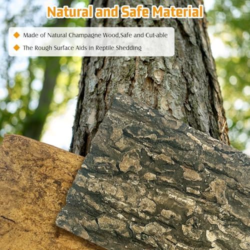 Reptile Cork Bark Bedding 6PCS Bearded Dragon Climbing Wall Mat