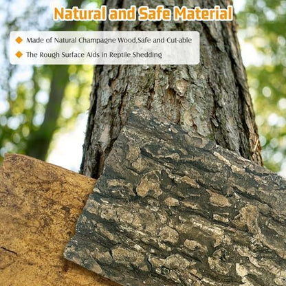 Reptile Cork Bark Bedding 6PCS Bearded Dragon Climbing Wall Mat