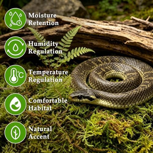 Halatool 5 OZ Sphagnum Moss for Reptiles - Green Terrarium Moss