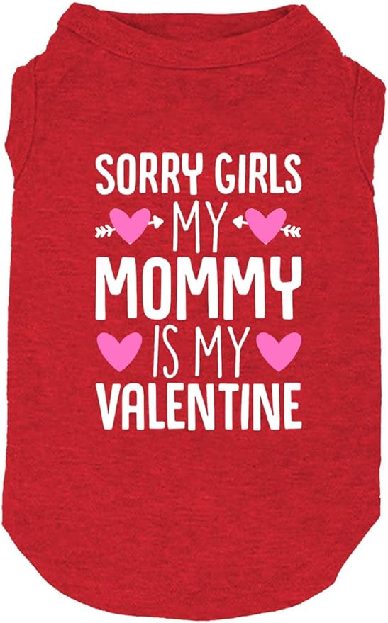 Dog Shirts Hearts Print Funny Graphic Small Large Dog Clothes Puppy Vest Gift for Dog Valentine's Day Apparel(Red04,X-Small)