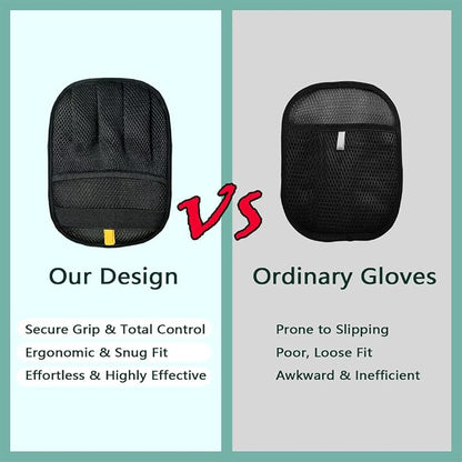 2-Pack Reusable Electrostatic Pet Hair Remover Gloves for Furniture, Carpets, Car Interiors & Auto Upholstery.