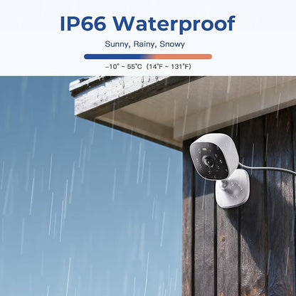 4MP Indoor Cameras for Home Security, Outdoor Security Camera Indoor, 2.4g/5g Cameras for House/Pet/baby, Wired, Plug and Play, Color Night Vision, Support 128G Card Storage (Not Included), 4PCS