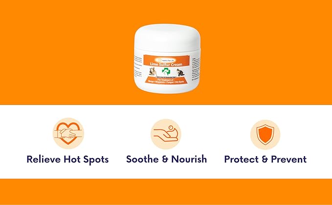 Healthy Paw Life's Lime Sulfur Pet Skin Cream (2 oz) - Pet Care and Veterinary Treatment for Itchy and Dry Skin - Safe Solution for Dog, Cat, Puppy, Kitten, Horse