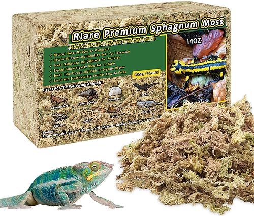 Riare 14oz Natural Sphagnum Moss for Reptiles- Terrarium Reptiles Moss