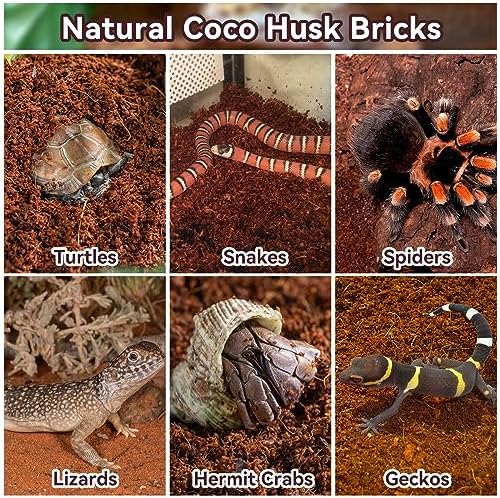 Legigo 4 Pack Coconut Fiber Substrate, Natural Coco Coir Reptile Bedding