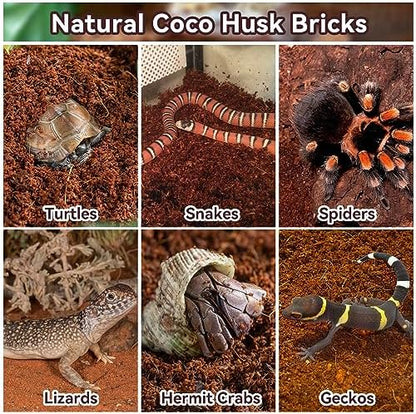 Legigo 2 Pack Coconut Fiber Substrate, Natural Coco Coir Reptile Bedding