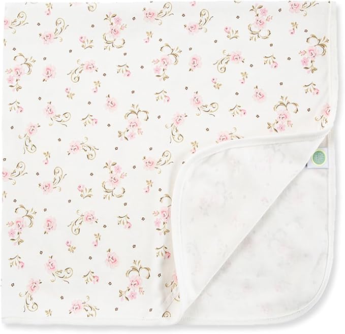 Little Me baby girls nursery swaddling blankets, Vintage Rose, One Size US
