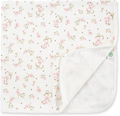 Little Me baby girls nursery swaddling blankets, Vintage Rose, One Size US