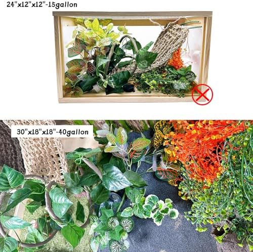 Tfwadmx Reptile Plants Decor,Bearded Dragon Hammock Vine Tank Accessories