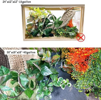 Tfwadmx Reptile Plants Decor,Bearded Dragon Hammock Vine Tank Accessories