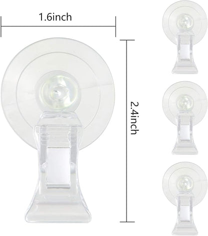 SLSON Fishes Veggie Seaweed Plant Suction Cup Clip Feeding Tool Feed Holder Aquarium Accessories for Fish Tank Fish Feeder Clips (4Pack Transparent)
