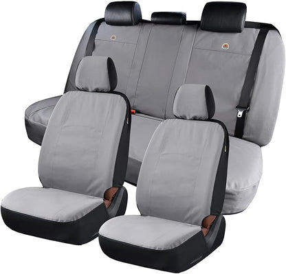Coverado Universal Car Back Seat Covers - Canvas Rear Seat Cushions for Kids, Dogs & Most Vehicles - Gray