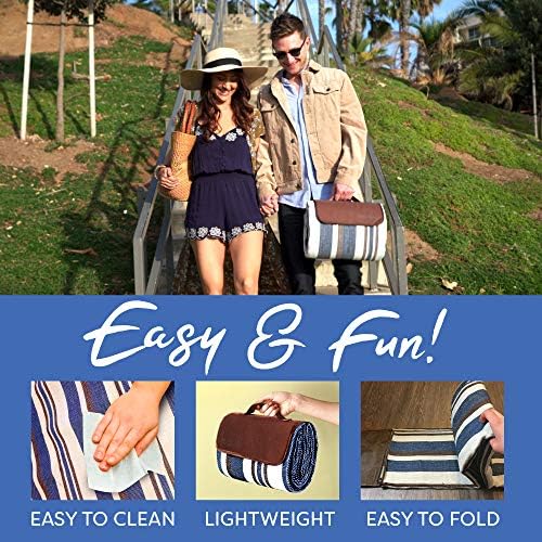 scuddles Waterproof Picnic Blanket 60" x 60" for Beach, Camping and Travel