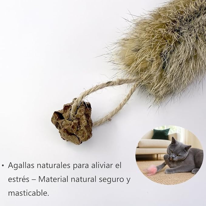 3 Pack Rabbit Fur Catnip Toys with Feathers – Interactive Carrot Cat Toys with Galls Fruit for Indoor Cats and Kittens