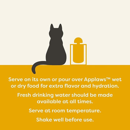 Applaws Natural Wet Cat Food in Topper, Limited and Natural Ingredients, High Protein with No Artificial Additives, Chicken Breast Bone Broth (12 x 3oz Resealable Spout Pouches)