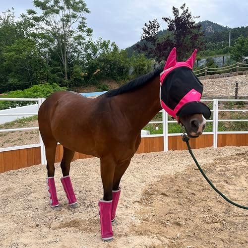 Horse Fly Mask for Horses with Ears and Nose Cover