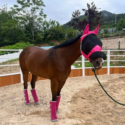 Horse Fly Mask for Horses with Ears and Nose Cover