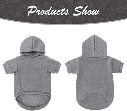 KOOLTAIL Basic Dog Hoodie - Soft and Warm Dog Hoodie Sweater with Leash Hole and Pocket, Dog Winter Coat, Cold Weather Clothes Sweatshirt for Small Medium Large Dogs Puppy Cat Boys Girls Grey M