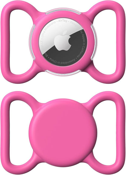 Waterproof AirTag Holder for Dog Collar, Soft Slide-On Dog AirTag Holder | Full-Body Protection, No-Dangle Fit, Ultra-Durable, Lightweight, Tool-Free Installation, Clear Cover, Fits Dog & Cat Collars