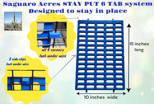 Saguaro Acres Rabbit and Small Animal Cage Resting Mat for Wire Floored Cages 2 Pack (Blue)