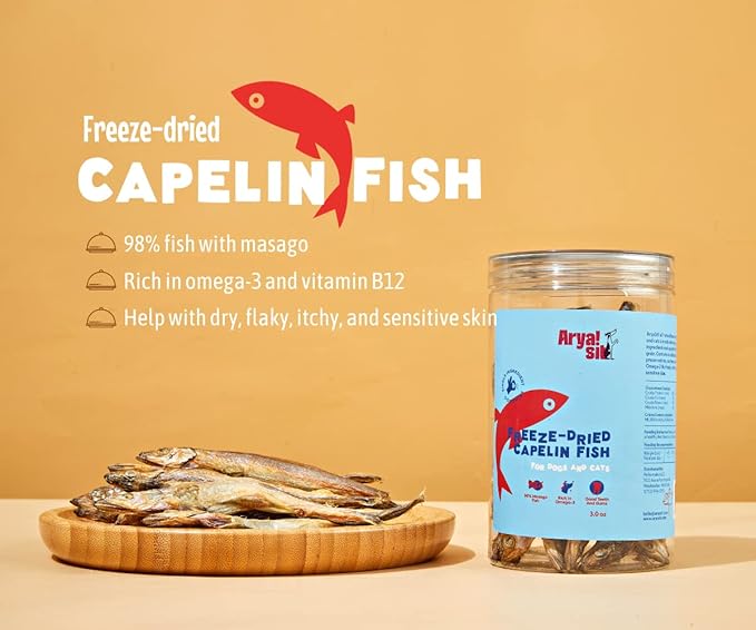 Arya Sit! - Freeze-Dried Single Ingredient Dog Treats (Capelin Fish)