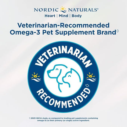 Nordic Naturals Omega-3 Pet, Unflavored - 2 oz - 294 mg Omega-3 Per One mL - Fish Oil for Small Dogs & Cats with EPA & DHA - Promotes Heart, Skin, Coat, & Immune Health
