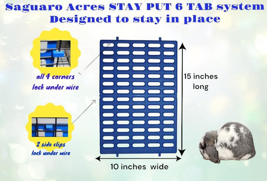 Saguaro Acres Rabbit and Small Animal Cage Resting Mat for Wire Floored Cages 2 Pack (Blue & Teal)