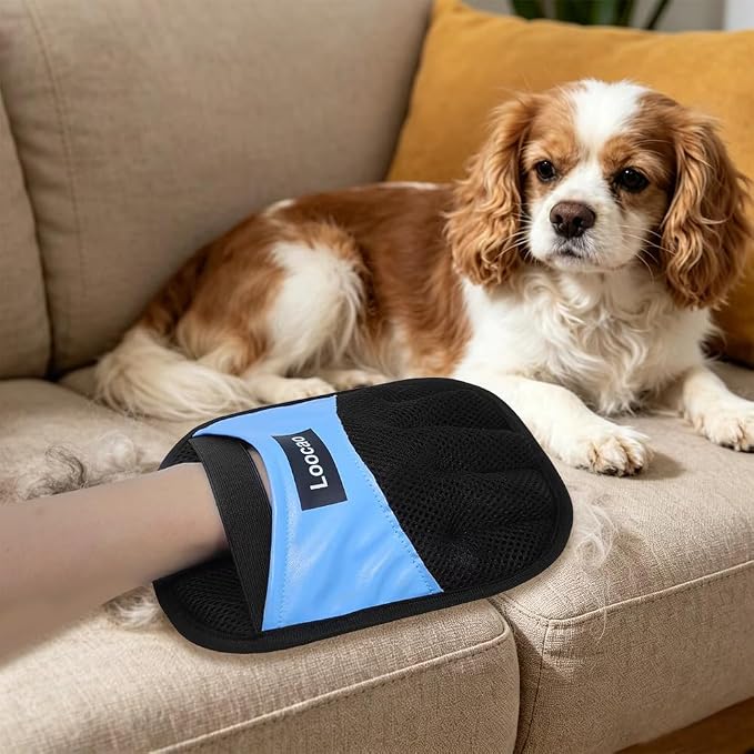 Pet Hair Removal Glove Cat & Dog, Reusable Five-Finger Electrostatic Pet Hair Removal Gloves for Furniture, Couch, Carpet, Car Seat, Laundry & Clothing,2 Pack