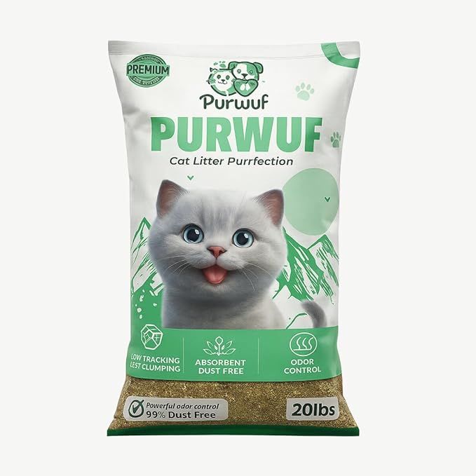 Premium Clumping Cat Litter, for All Types of Cats – 99% Dust Free, Strong Odor Control, Fast Clumping, Low Tracking Natural Clay Litter - 20lbs Bag