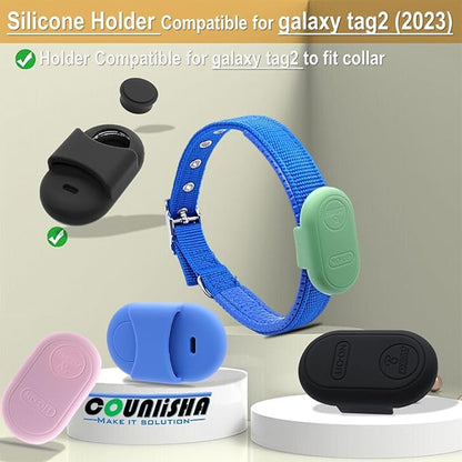 Silicone Holder for Galaxy smarttag2 (2023) for Dog Collar, Slim Rubber Waterproof Cover pet Necklace Accessories, Secure Durable case Compatible for Samsung tag 2 Tracker for cat(4 Pack)