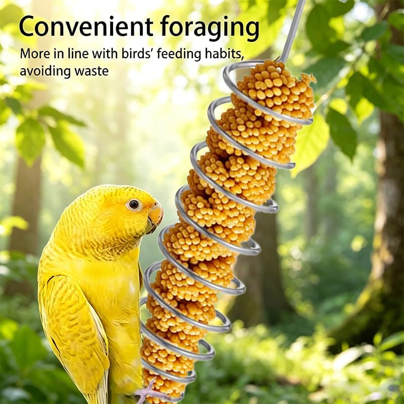 2 Pack Bird Feeder for Cage, Stainless Steel Millet Holder for Bird Cage