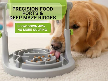Dog Treat Dispenser Toy, Slow Feeder, Interactive Cat Puzzle Toy | Effectively Prevents Overeating, Keeps Pets Busy, Mental Stimulation Toy for Boredom, Dual-Height for Puppies and Kittens