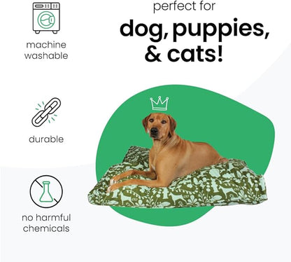 Molly Mutt Huge Dog Bed Cover, Amarillo by Morning, Olive Green & Light Blue 36"x45"x5"