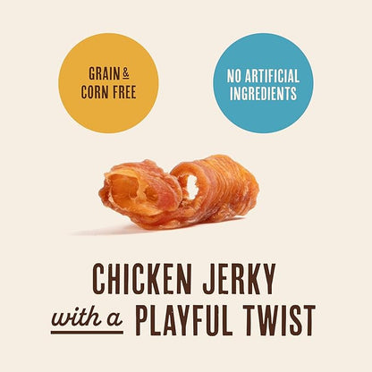 Waggin' Train Chicken Jerky Curls Dog Treats, Made with 100% Real Chicken Breasts, Only Two All-Natural Ingredients, Great High Protein Dog Treat, Easily Digestible for Big or Small Dogs, 16 oz. Pouch
