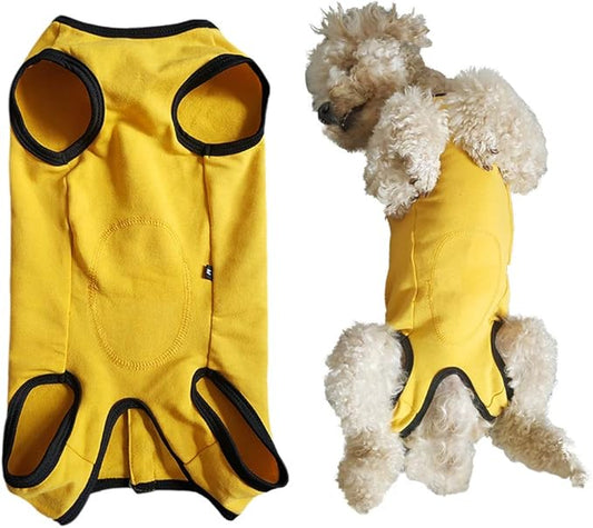 Dog’s Recovery Suit Post Surgery Shirt for Puppy, Wound Protective Clothes for Little Animals(Yellow-l)