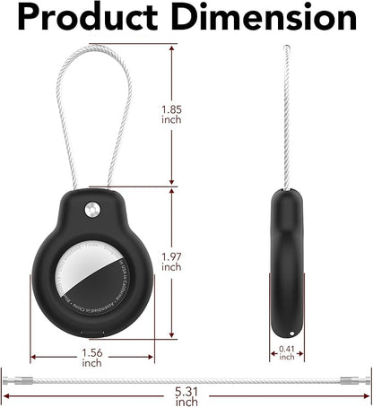 SPGUARD for AirTag Holder Case with Keychain 1st/2nd Air Tags-5 Pack for Apple Air Tag Holder with Wire Cable Lock Key Ring Chain Air Tagholder Accessories for GPS Item Tracker Kids,Keys,Luggage