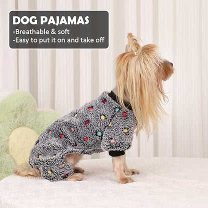 YIKEYO Dog Pajamas for Small Dogs Boy and Girl,Cotton Small Dog Sweater, Stretchable Pet Jammies Puppy Outfits for Dogs Female Male, Winter Doggie Pjs Clothes(Grey, XXS)