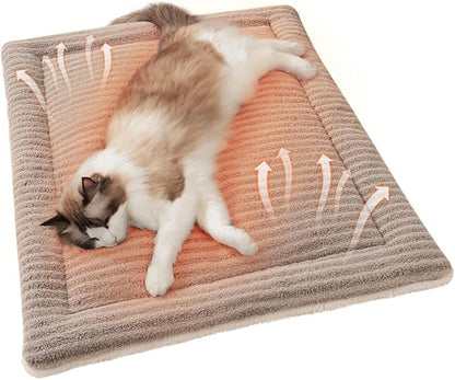 Self-Warming Cat Bed Pad, Reversible & Ultra Soft Pet Mat for Crates, Kennels, Sofas & Furniture, Machine Washable, Durable for Dogs and Cats, 23x15 Inch Coffee