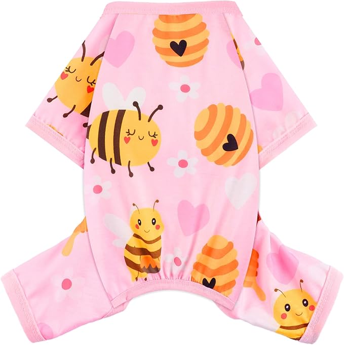 Dog Pajamas for Small Dogs Boy Girl, Dog Clothes Tiny Chihuahua Yorkie Spring Summer Shirt, Cute Puppy Outfit Pjs Jumpsuit Cat Onesie Apparel Pet Clothes (Bee, Small)
