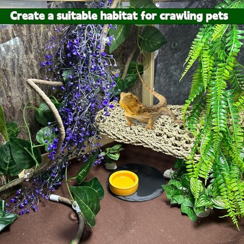 Bearded Dragon Hammock Reptile plant Gecko Tank Accessories Terrarium Decor
