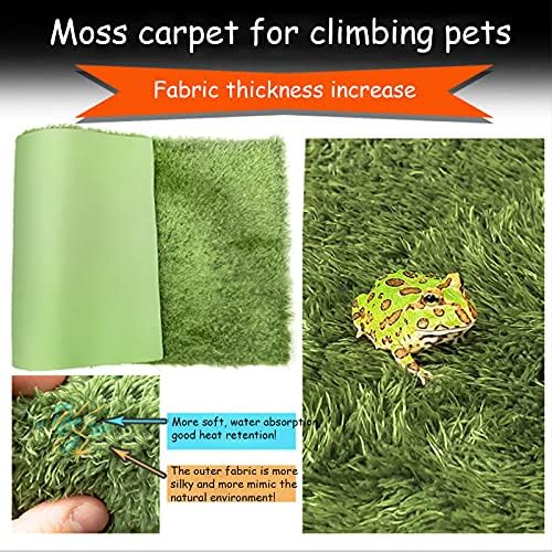 kathson 2 PCS Reptile Carpet Mat Terrarium Bedding Substrate Liner Mat Imitation Rainforest Crawler Mats for Snakes Bearded Dragon Gecko Chameleon Turtles Iguana（23.62 X 15.74 in）