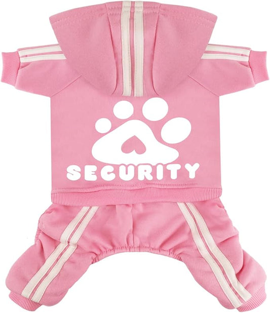 Soft & Warm Dog Outfit Pullover Hoodie - Jumpsuit Sweatshirt for Small to XX-Large Dogs (Pink)