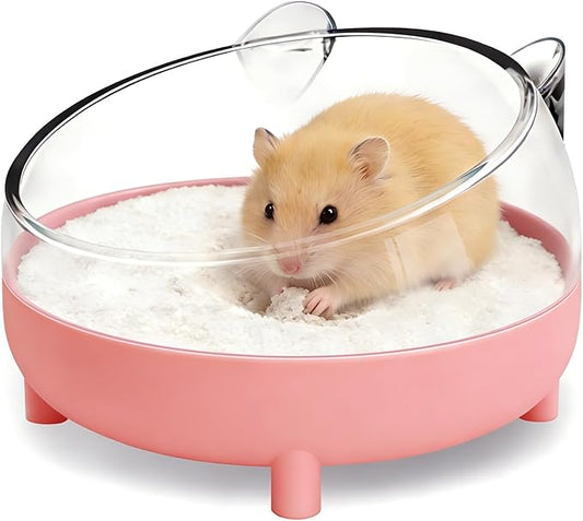 Hamster Bathtub,Hamster Sand Bath,Hamsters Bathroom,Sand Bath Container,Toilet for Dwarf Hamsters,Gerbils,Mice and Small Animals (Pink)