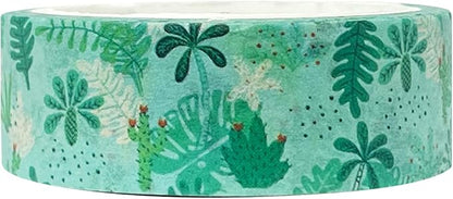 allydrew Washi Masking Tape, 15mm x 5M, Green Ferns