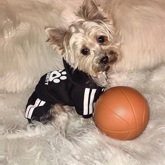 Dog Hoodie Security Clothes 4 Legs Jumpsuit Sweatshirt Hoodies Soft & Warm Dog Outfit Pullover Dog Winter Clothes Sweater for Small Medium Large Dogs Cats (Black, X-Large)